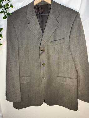 Alexandre Savile Row London Men's Gray 100% Pure New Wool Blazer Sport Coat 42R